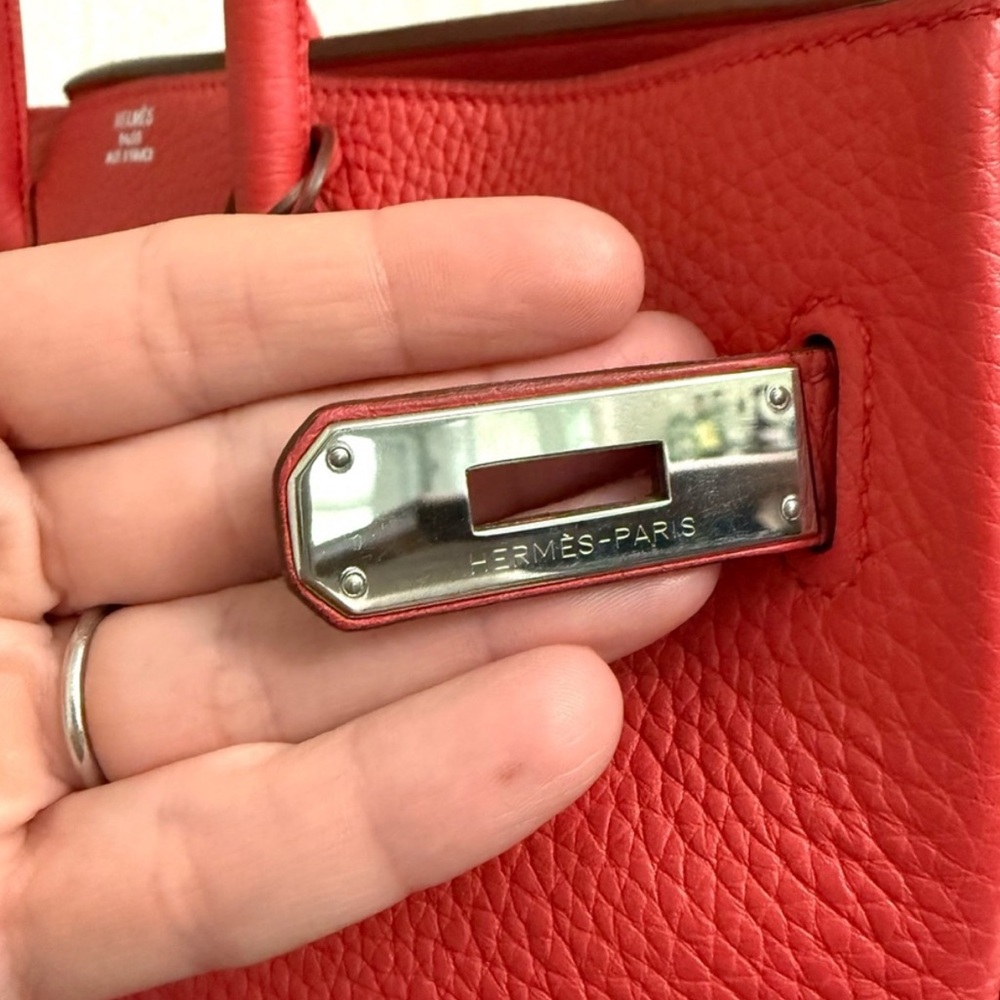 HERMES Birkin 35 bag pink leather authentic silver hardware tote - Picture 14 of 16